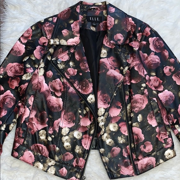 Flower pleather jacket - Picture 2 of 8